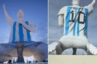estatua-de-messi-vira-alvo-de-piadas-na-internet-por-formato-esquisito